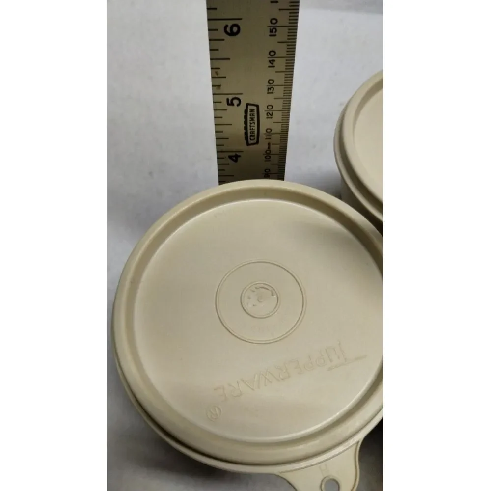 Tupperware Condiment Caddy Set Bowls Lids Vintage Serving Beige - Picture 9 of 12